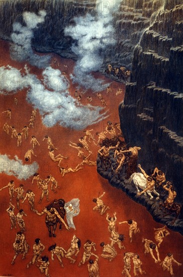 "La Divine Comédie", l'Enfer : les Violents contre leur prochain, immergés dans un fleuve de sang bouillant