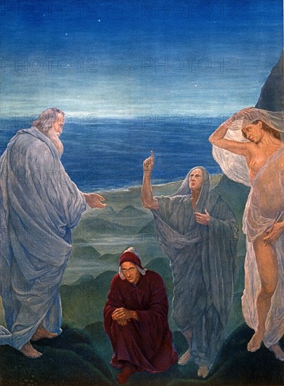 "The Divine Comedy", Purgatorio: Ante-Purgatory, Shore of the Island