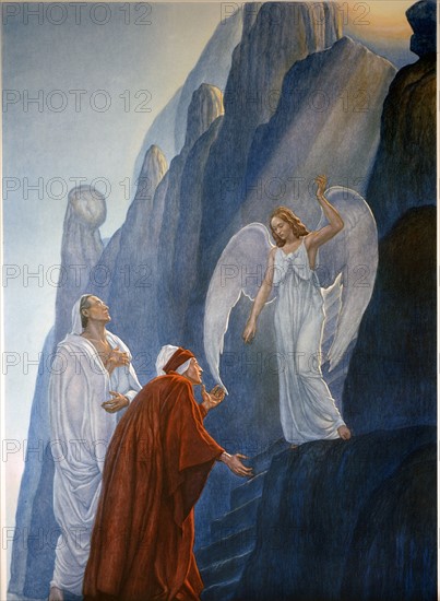 "La Divine Comédie", le Purgatoire : Dante et Virgile rencontrent l'Ange de l'humilité