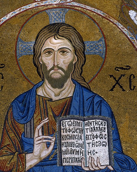 Le Christ bénissant. Mosaïque de la chapelle palatine de Palerme