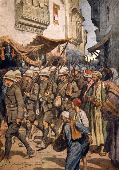 Troupes britanniques à Bagdad en 1917