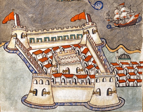 The two fortresses on each side of the Bosphorus