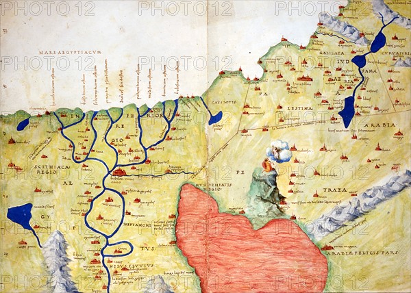 Map of the Nile Delta, Palestine, Galilee and Mount Sinai