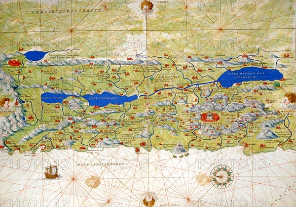 Map of the Holy Land, Jerusalem and the Holy Sepulchre