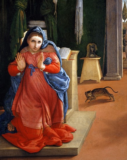 Lotto, The Annunciation (detail)