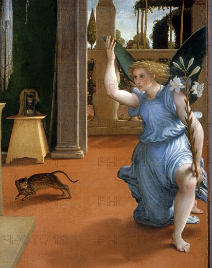 Lotto, The Annunciation (detail)