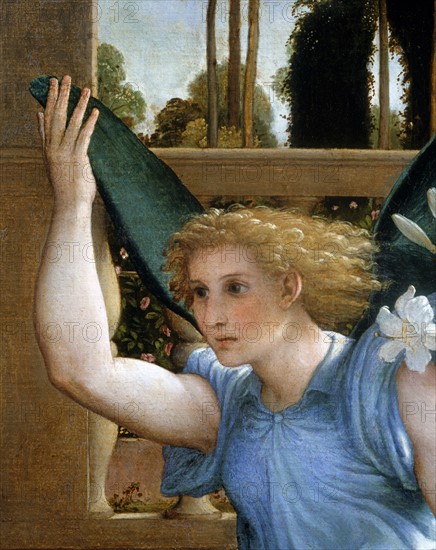 Lotto, The Annunciation (detail)