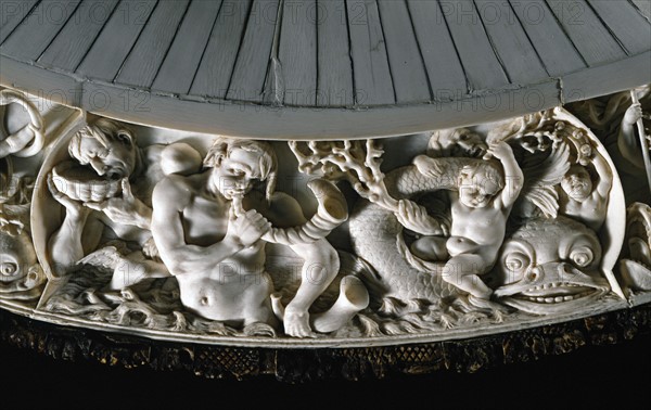 Detail of an ivory basin
