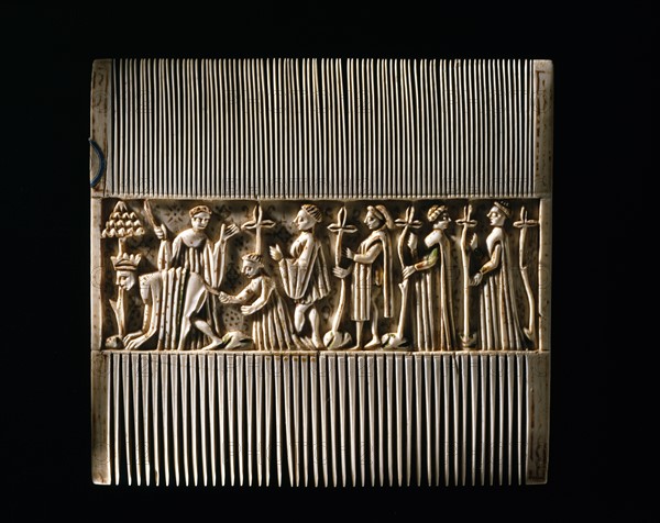 Ivory comb decorated with scenes from the life of Edward II of England