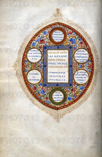 Cartouche enluminé du 15e siècle