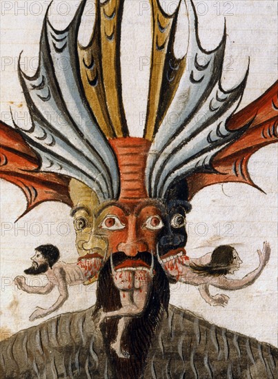 The 'Divine Comedy', Inferno (Hell): Dante and Virgil facing the Devil