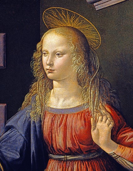 Da Vinci, The Annunciation (detail)
