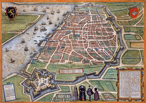 Vue de la ville et du port d'Anvers