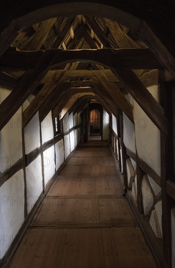 Intérieur du Château de la Wartburg à Eisenach. Passage conduisant à l'appartement où Martin Luther a vécu.
