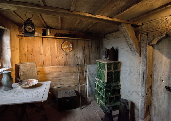 Intérieur du Château de la Wartburg à Eisenach. Cuisine de l'appartement de Martin Luther