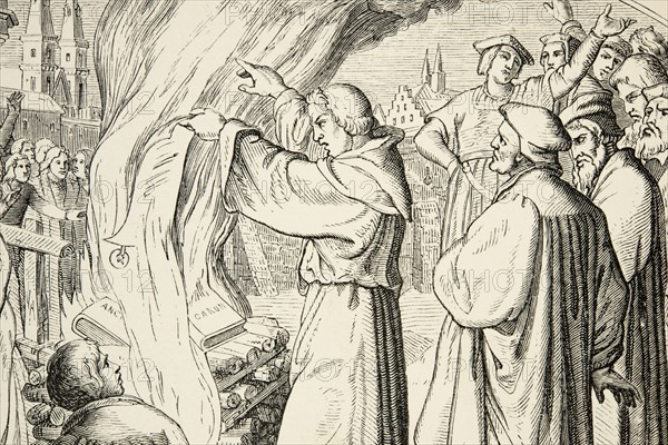 The life of Martin Luther: Luther burns the Papal Bull and Canon Law