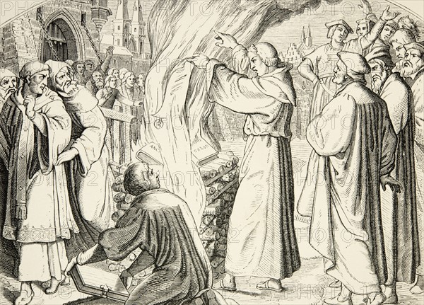La vie de Martin Luther : Luther brûle la Bulle papale et le Droit canonique