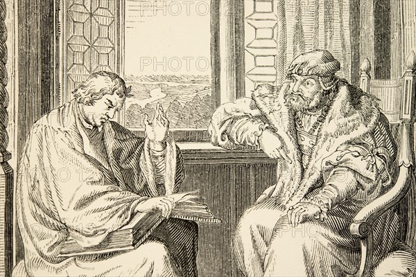 The life of Martin Luther: Luther reads the Bible to John I of Saxony, says the Constant