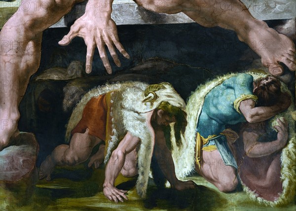 Tibaldi, Ulysses and his companions flee the cave of the Cyclops Polyphemus (detail)