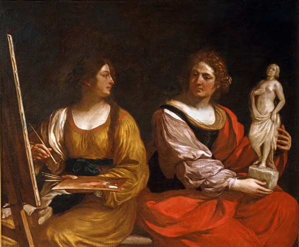 Guercino, Allegory of painting and sculpture