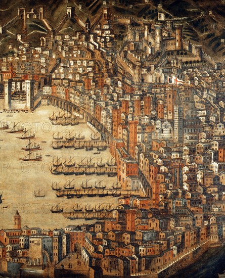 Cristoforo Grassi, View of the city of Genoa in 1481 (detail)