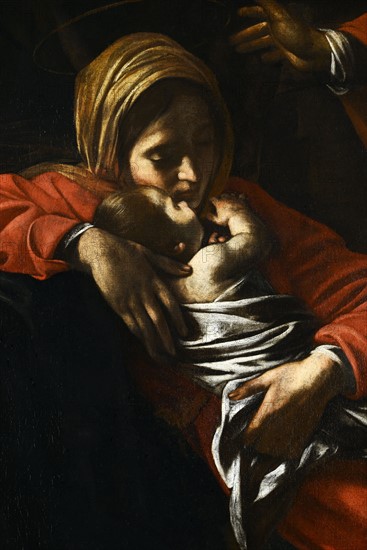 Caravage, L'Adoration des Bergers (détail)