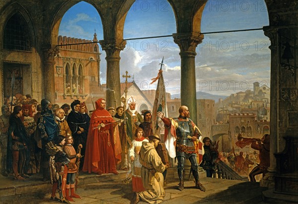 Cesare dell'Acqua, Dédicace de la Ville de Trieste à l'Autriche en 1382