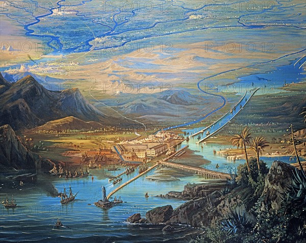 Alberto Rieger, Le canal de Suez (détail)