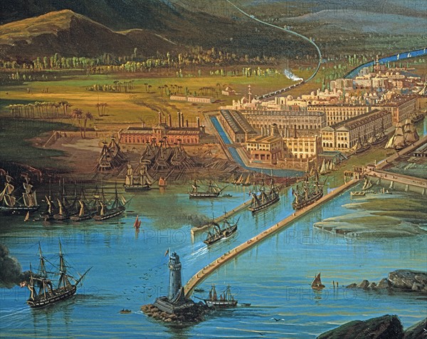 Alberto Rieger, Le canal de Suez (détail)