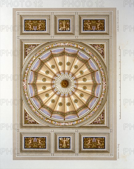 Hitzig, Décoration de plafond de la chambre bleue du palais Revoltella à Trieste