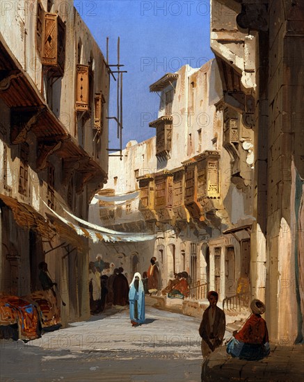 Ippolito Caffi, Une rue au Caire