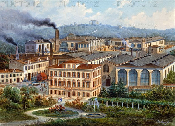 Alberto Rieger, Vue d'une Usine Technique à Trieste