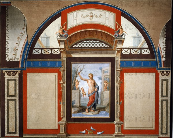 Mengs, Copie de fresques de la villa Negroni, près de Rome. Sur le panneau central : Vénus entourée d'Amours