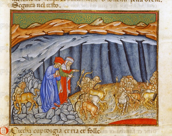 "La Divine Comédie", L'Enfer : Dante et Virgile rencontrent les Centaures