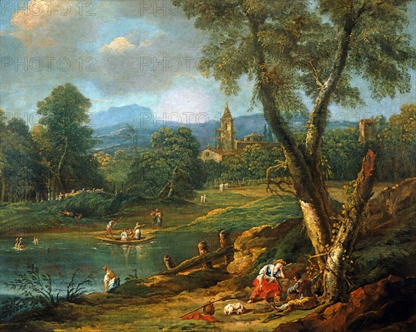 Antonio Diziani, Paysage avec lac