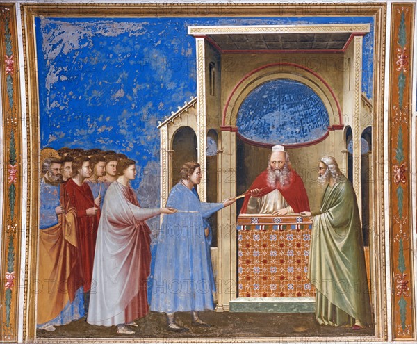 Giotto, The Bringing of the Rods to the Temple