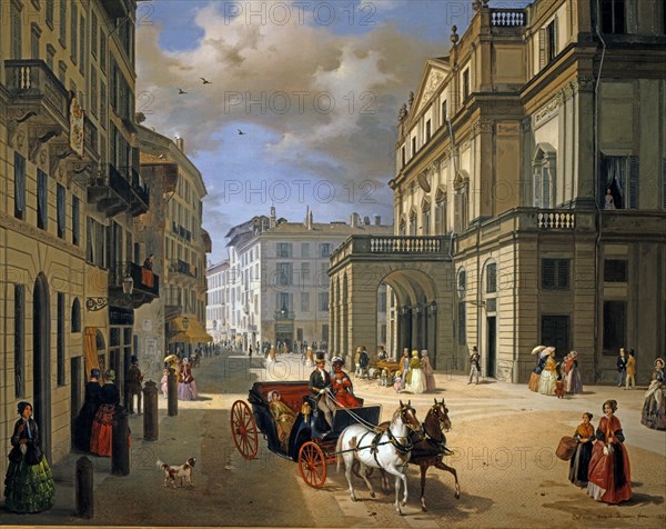 Vue du Théâtre de la Scala à Milan