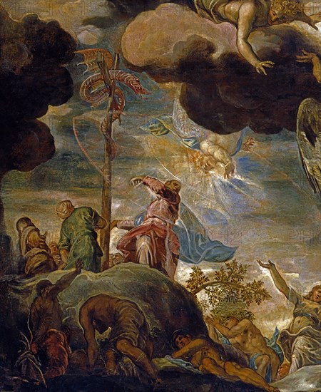 Tintoretto, L'Erection du serpent de bronze (détail)