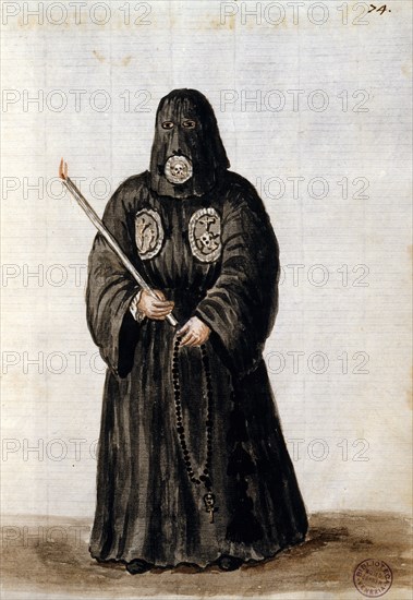 Van Grevenbroeck, Vêtement de la Confrérie de la bonne mort, fondée le 14 décembre 1623 à l'église de San Ermacora e Fortunato à Venise