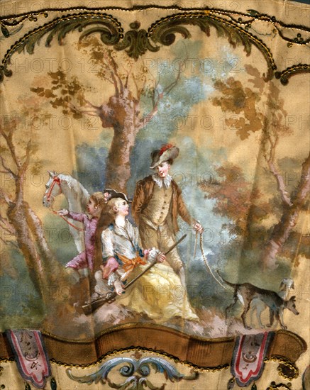 Eventail "Repos pendant la chasse", de l'Atelier "Alexandre Paris"