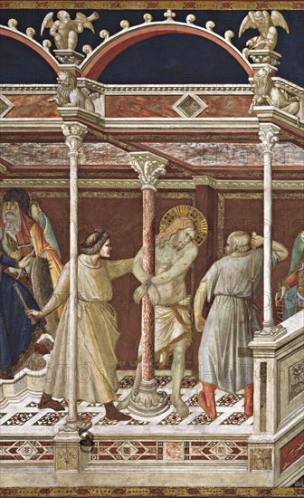 Lorenzetti, Flagellation of Christ. Christ at the Column (detail)