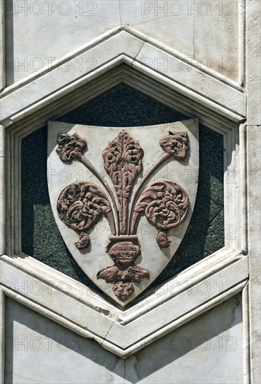 Symbole de la ville de Florence : bouclier orné du lys florentin