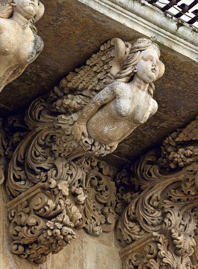 Console du Palais Nicolaci-Villadorata à Noto (Sicile)