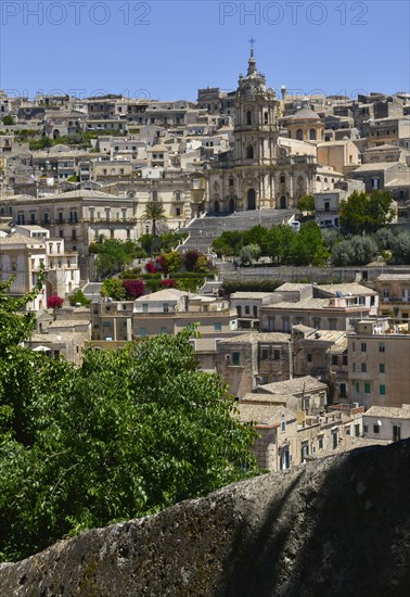 Vue panoramique sur la ville de Modica (Sicile)