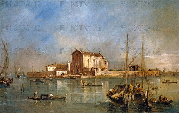 Francesco Guardi, L'île de San Cristoforo, près de Murano, Venise