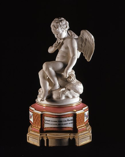 Figure of Cupid on a pedestal, after Falconet