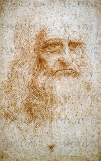 Copie de l'autoportrait de Léonard de Vinci de la bibliothèque royale de Turin