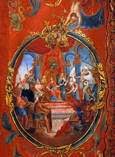 Folding screen with allegory of European nations (detail)