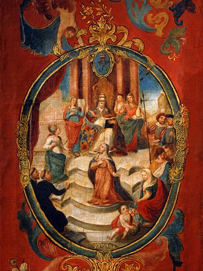 Folding screen with allegory of European nations (detail)