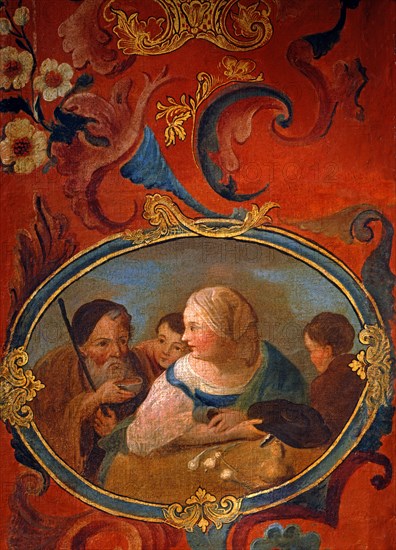 Folding screen with allegory of European nations (detail)